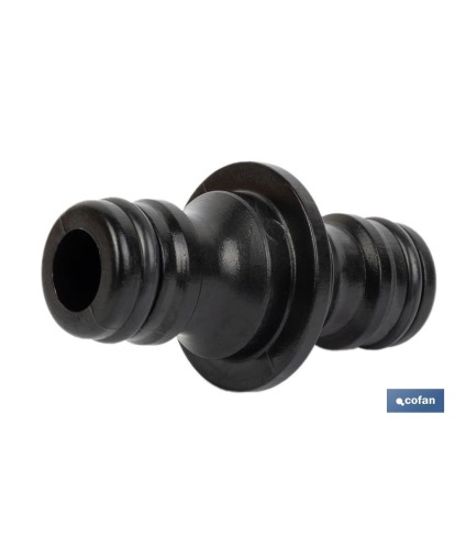Conector doble para mangueras de jardín | Rosca macho para empalmes | Polietileno | Rápido de instalar