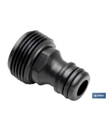 Adaptador de polipropileno de rosca macho 3/4 pulgadas | Apto para manguera | Ideal para jardinería