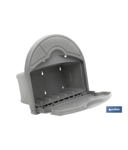 Soporte de pared para manguera con cajón | Soporte para mangueras de riego | Práctico y versátil para el jardín