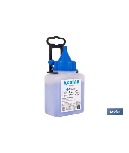 Frasco de polvo azul de trazado | Para plomada | Capacidad: 100, 250, 500 o 1000 g