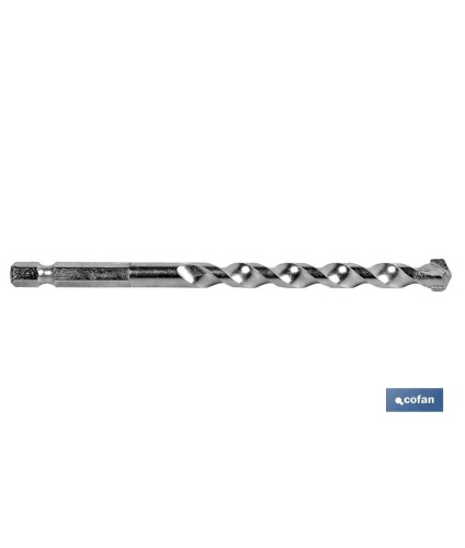 Broca profesional para muros mango hex. 1/4”