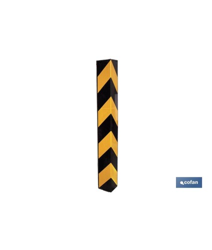 Esquinero recto de caucho | Medidas 80 x 10 x 1 cm | Color: amarillo y negro | Protección para esquinas