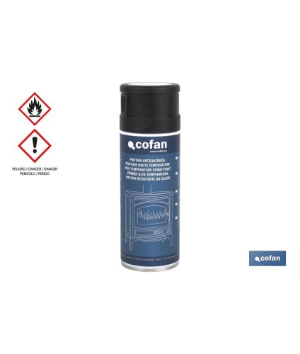 Pintura en Spray Anticalórica 600º C | Color Negro o Gris | Envase de 400 ml | Pintura térmica