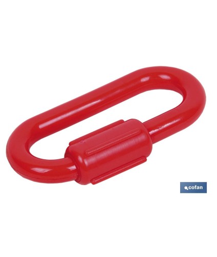 Unión de cadena de polipropileno | Color: rojo | Eslabón de 8 mm | Cierre integrado