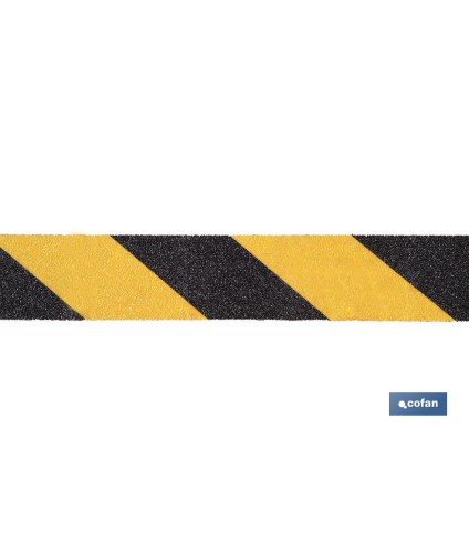 Cinta adhesiva antideslizante | Color amarillo y negro | Medidas en 25 y 50 mm de longitud