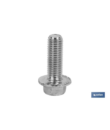 Tornillo Hexagonal con base ranurada DIN 6921 | Clase 8.8 zincado | Medidas desde M-5 hasta M-12