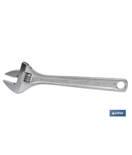 Llave inglesa con moleta central | Varias medidas y aperturas | Ajustable | Fabricada en acero al cromo-vanadio