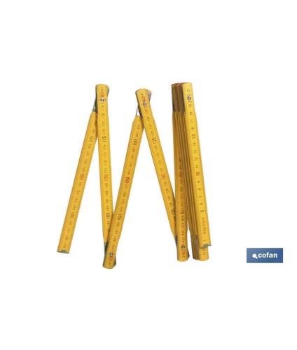Metro de madera plegable | Regla para carpintería | Medida máxima de la regla: 2 metros