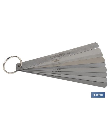 Galgas de espesores con 8 y 18 hojas | Medidor de espesores | Con medidas de espesor desde 0.05 mm hasta 1,0 mm