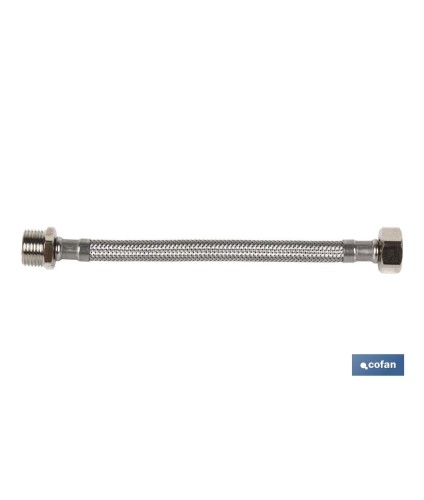 Conexión Flexible | Macho/Hembra | Acero Inoxidable | M 3/8 - H 3/8 | 40 cm de Longitud | Para lavabo, grifo y cocina