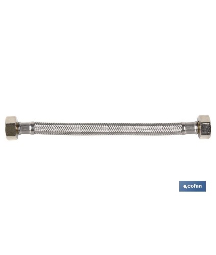 Conexión Flexible | Hembra/Hembra | Acero Inoxidable | H 1/2- H 3/8 | 40 cm de Longitud | Para lavabo, grifo y cocina
