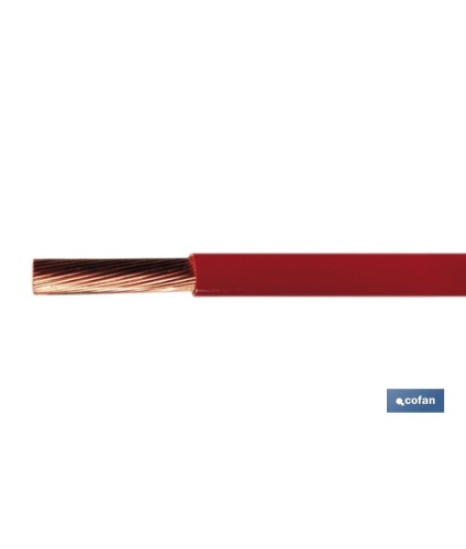Rollo Cable Eléctrico de 100 m | H07V-K | Sección 1 x 1,5 mm2 | Color rojo