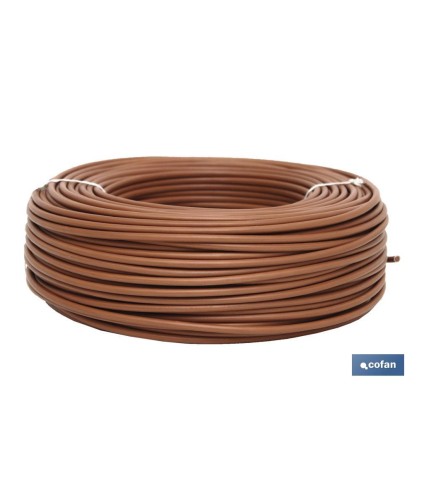 Rollo Cable Eléctrico  H07V-K de 100 m | Sección de cable de varias medidas | Color: Marrón