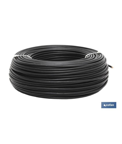 Rollo de Cable Eléctrico H07V-K | Sección de cable de varias medidas | Longitud: 100 m | Color: Negro