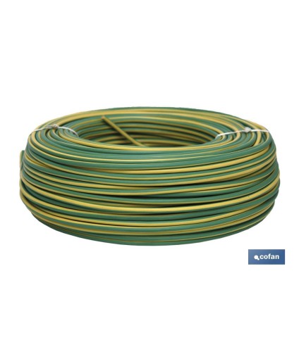 Rollo Cable Eléctrico de 100 m H07V-K | Sección de cable en varias medidas | Color: Verde