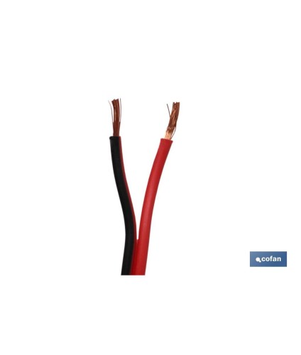 Rollo Cable Eléctrico de 100 m | Paralelo | Sección de cable en dos Medidas | Color Negro y Rojo
