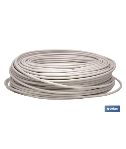 Rollo de cable de Antena TV- Satélite-TDT | Color blanco | Longitud 100 metros
