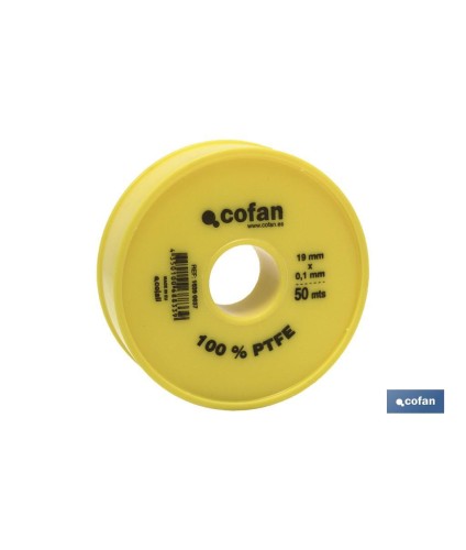 Rollo de cinta PTFE | Varias Medidas | Envase de 1 uds