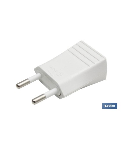 Clavija Bipolar de espiga | 10 A - 250 V | Color Blanco
