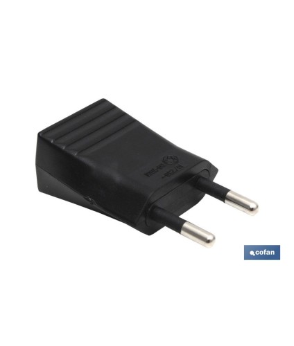 Clavija Bipolar de espiga | 10A - 250V | Color Negro