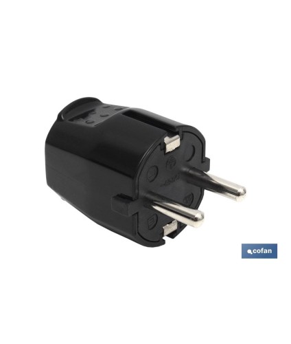 Clavija Bipolar Schuko | 16 A - 250 V | Color Negro