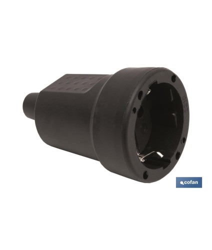 Base enchufe aérea Plug de goma | 16 A - 250 V | Color Negro