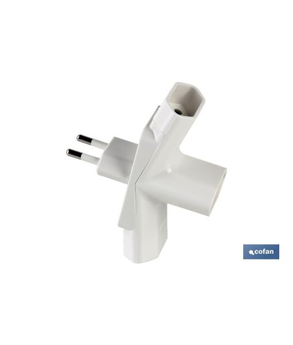Adaptador Multivía Triple | Tipo Espiga | 3 vías | 10 A - 250 V