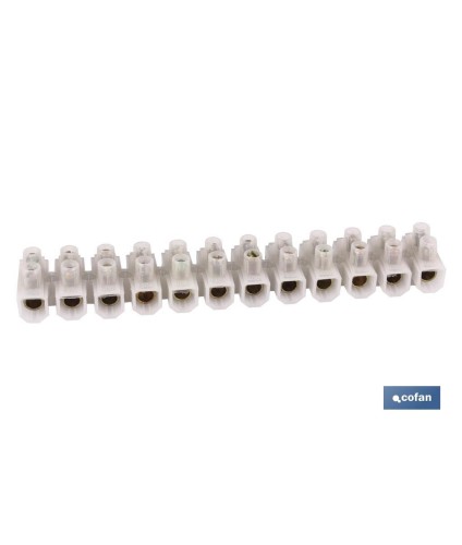 Regleta de conexión | 12 bornes para cable de varias Medidas | Color Blanco