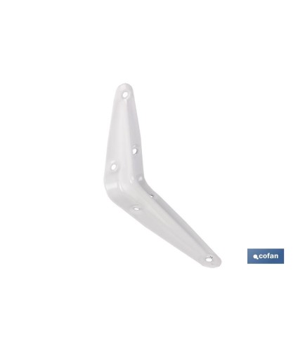 Palomilla de acero con nervio en color blanco | Escuadra de soporte resistente | Diferentes medidas