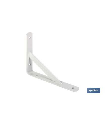 Palomilla reforzada blanca | Escuadra metálica de alta carga | Soporta hasta 300 kg | Ideal para estanterías y superficies pesa