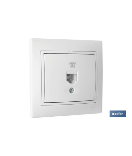 Base para Teléfono RJ11 de empotrar | Modelo Pacific | Color blanco