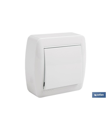 Conmutador - Interruptor de superficie | Modelo Atlantis | Color blanco | 10 A - 250 V