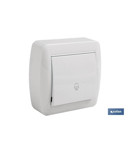Pulsador de Campana de superficie | Modelo Atlantis | Color blanco | 10 A - 250 V