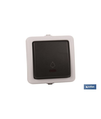Pulsador Estanco IP54 | Para exteriores | 10 A - 250 V | Color gris