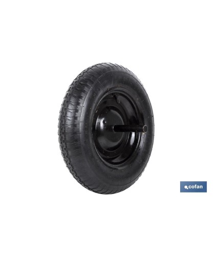 Rueda para carretilla de obra Neumática  con Varillas | Ø del eje en 20 mm | Diámetro rueda Ø 370 mm | Peso máximo 120 kg