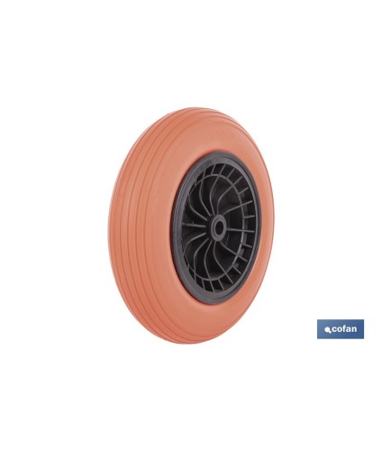 Rueda para carretilla de obra con rodamiento | Fabricada con llanta de ABS impinchable | Para pesos de hasta 120 kg