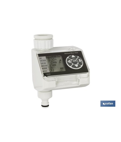 Temporizador de riego digital | Ajuste electrónico | Apto para jardín | 4 funciones