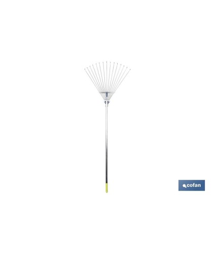 Escoba plegable de metal | Con 15 púas | Metálica | Recoge hojas | Ideal para jardín y agricultura