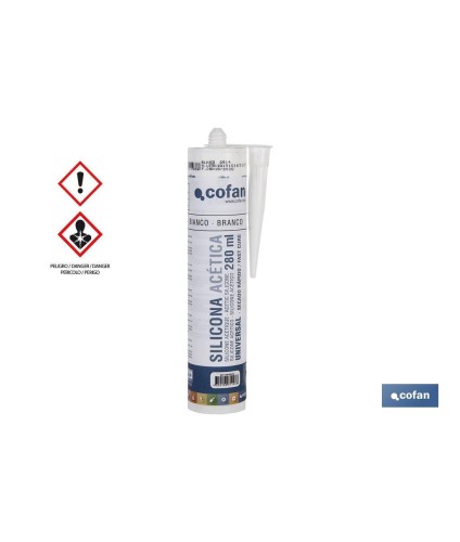 Silicona Acética Universal | Color: Transparente, Blanco, Gris y/o Negro | Envase de 280 ml