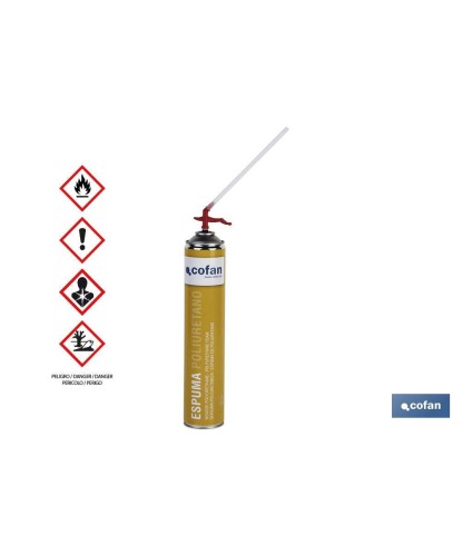 Espuma de Poliuretano | Aerosol 750 ml | Aplicación Manual por cánula expansible 45 L