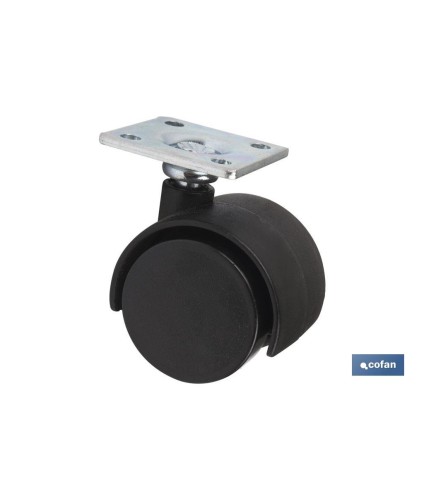 Rueda de nailon con placa de 42 mm | Con diámetros desde 30 mm hasta 50 mm | Para pesos desde 15 kg hasta 25 kg