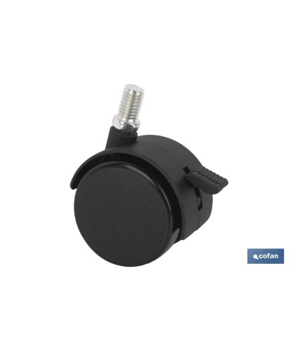 Rueda de nailon con tornillo y freno | Diámetros desde 30 mm hasta 50 mm | Para pesos desde 15 kg hasta 25 kg