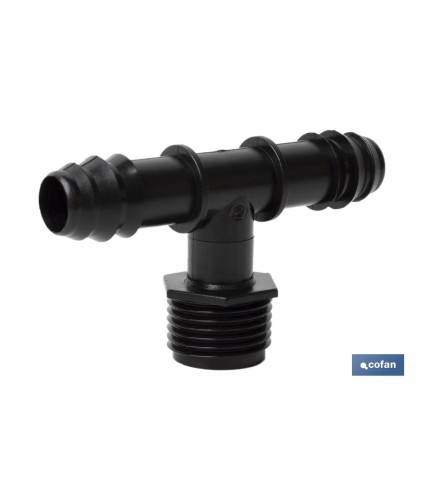 Conector T con doble empalme y rosca 1/2\\\"\\\" | Accesorio de riego imprescindible para cualquier instalación de riego por go