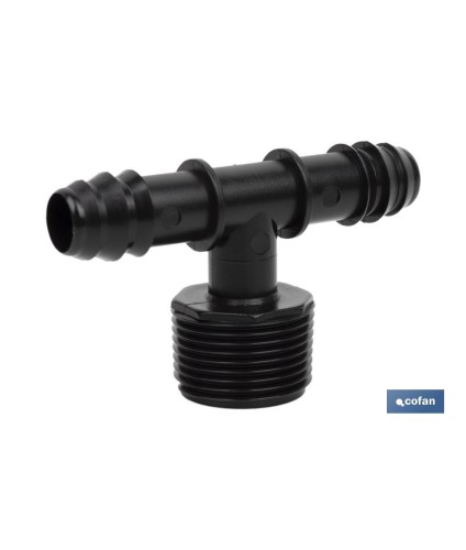 Conector T con doble empalme y rosca 3/4\\\"\\\" | Accesorio de riego imprescindible para cualquier instalación de riego por go