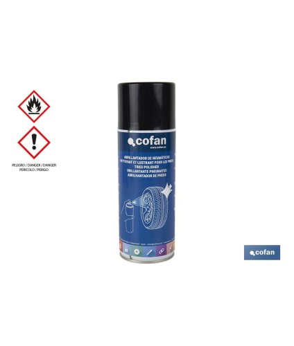 Abrillantador de neumáticos en spray 400 ml | Para ruedas de coche | Efecto duradero