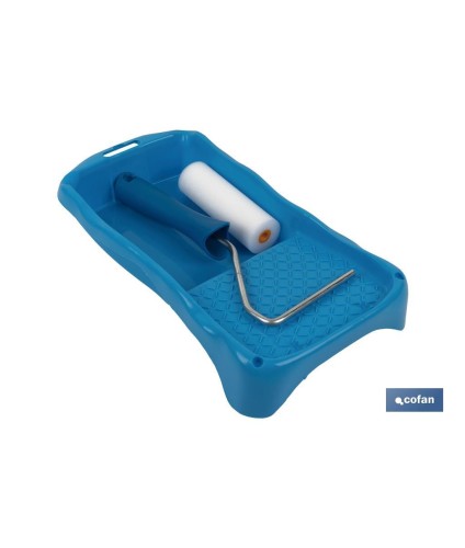 Kit de esmaltar compuesto de rodillo de espuma y cubeta | Medidas de la cubeta 16 x 31 | Medidas del rodillo 11 cm