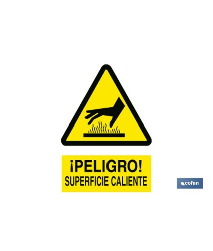 Cuidado Superficie Caliente. El diseño de la señal puede variar, pero en ningún caso se variará el significado de la misma.