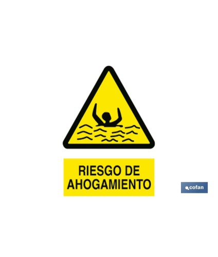 Riesgo de ahogamiento. El diseño de la señal puede variar, pero en ningún caso se variará el significado de la misma.