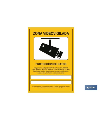 Señal de videovigilancia. El diseño de la señal puede variar, pero en ningún caso se variará el significado de la misma.