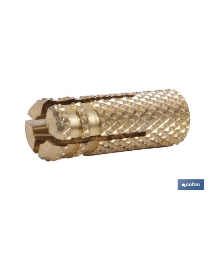 Taco de latón de expansión roscado interior | Medidas desde 4 mm hasta 12 mm | Fabricado en latón de alta calidad